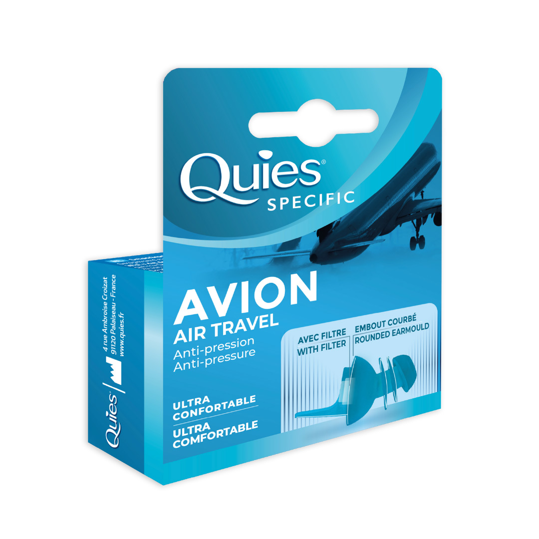 Dopuri din silicon pentru protectie auditiva in avion, 1 pereche, Quies