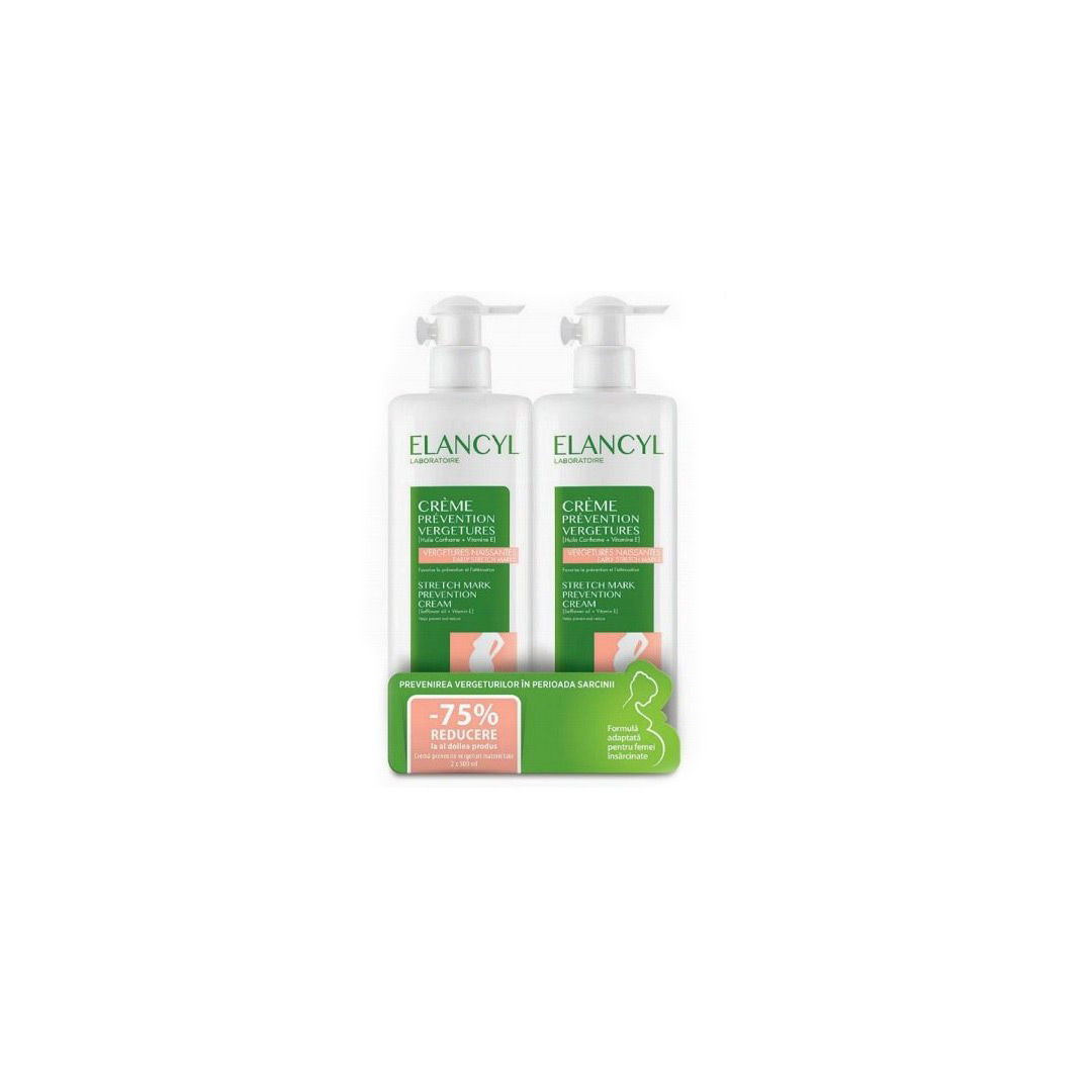 Elancyl Duo Pack Maternite crema prevenire vergeturi, 500 ml,  1+1, al 2-lea -75% reducere