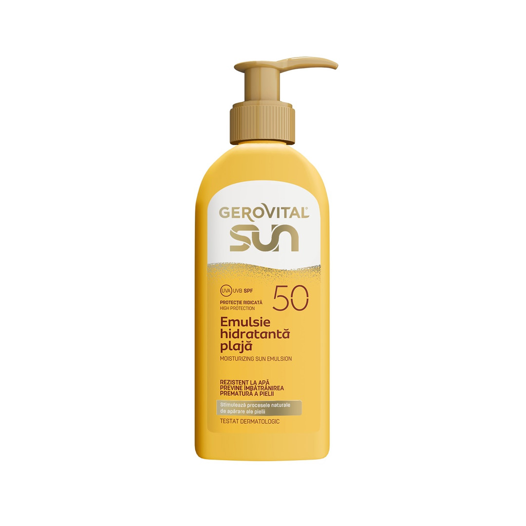 Emulsie hidratanta pentru plaja cu SPF 50 Sun, 200 ml, Gerovital