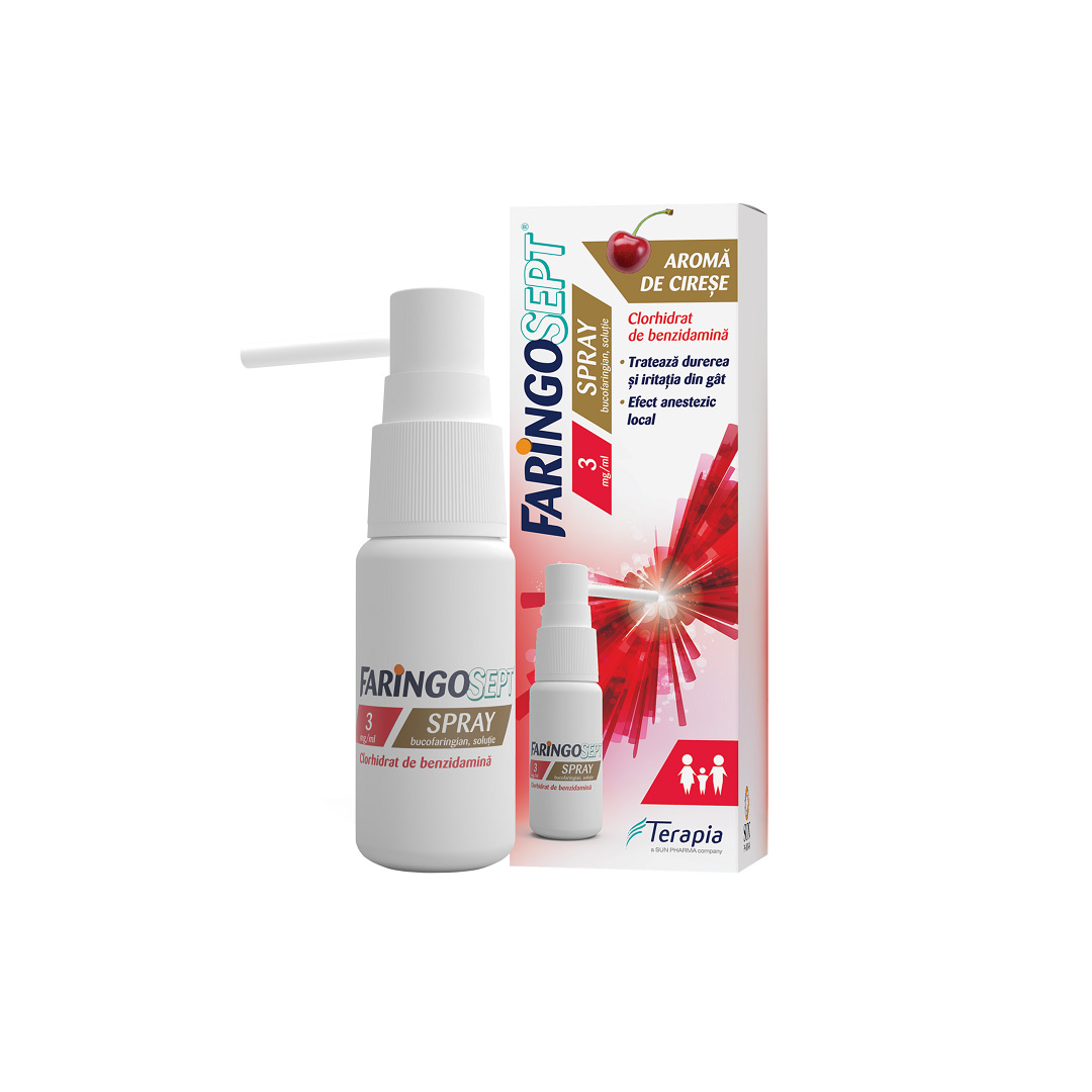 Faringosept, 3 mg/ml spray bucofaringian, solutie, 15 ml, Terapia