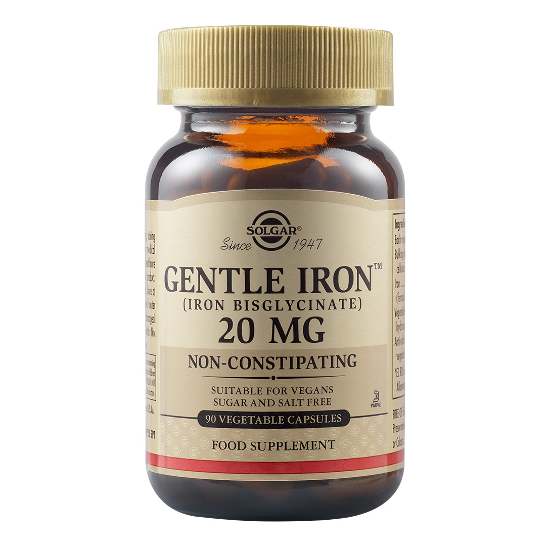 Fier cu actiune blanda Gentle Iron, 20 mg, 90 capsule, Solgar