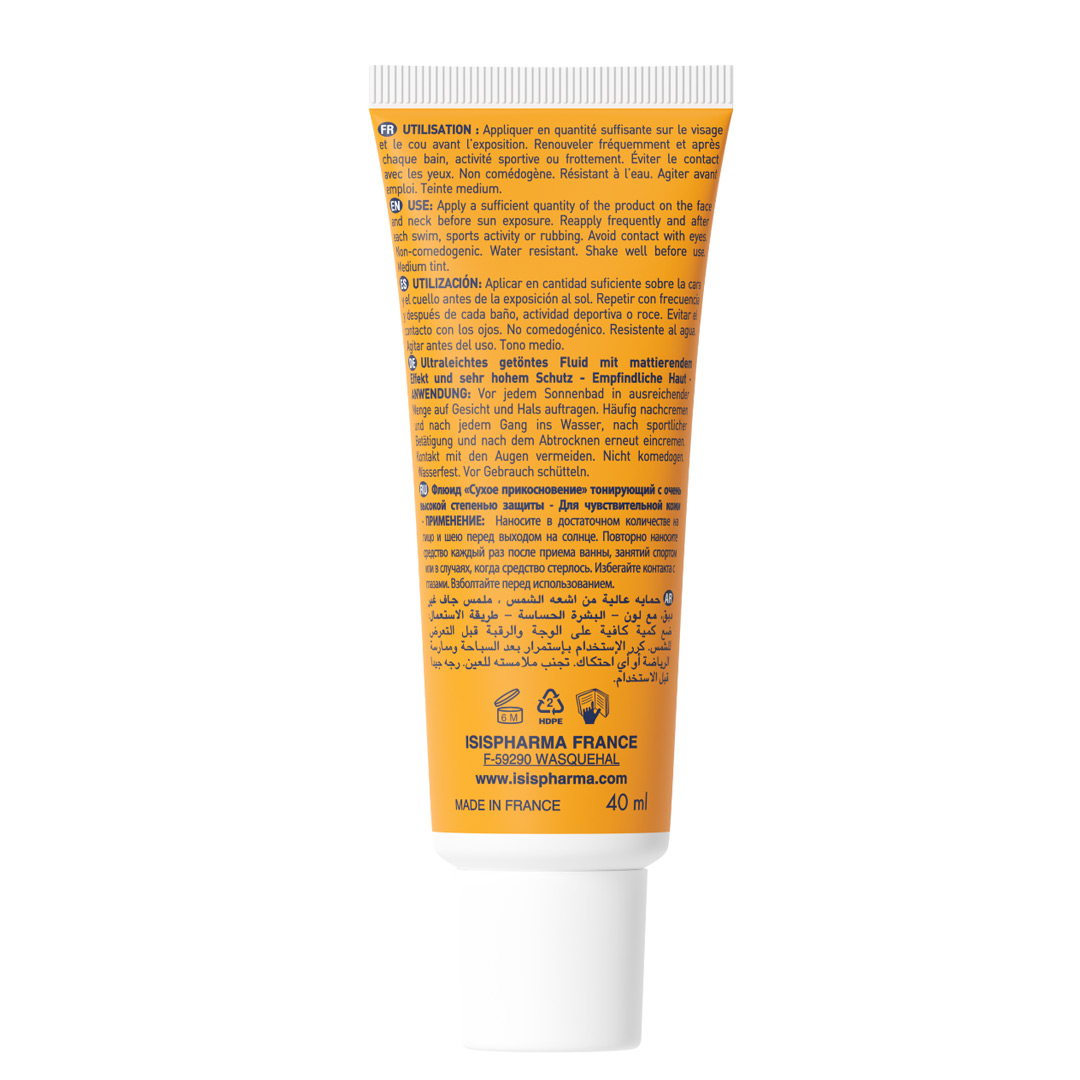 Fluid ultra protector nuantator SPF 50+ Dry Touch UVEBLOCK, 40 ml, Medium, IsisPharma, [2],farmaciabajan.ro