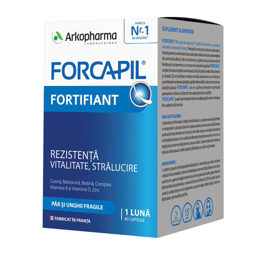 Forcapil fortifiant pentru par si unghii, 60 capsule, Arkopharma