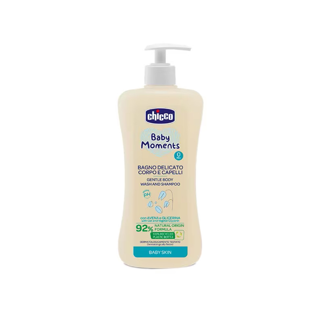 Gel de dus si sampon Baby Moments Skin 10594-9, 500 ml, Chicco