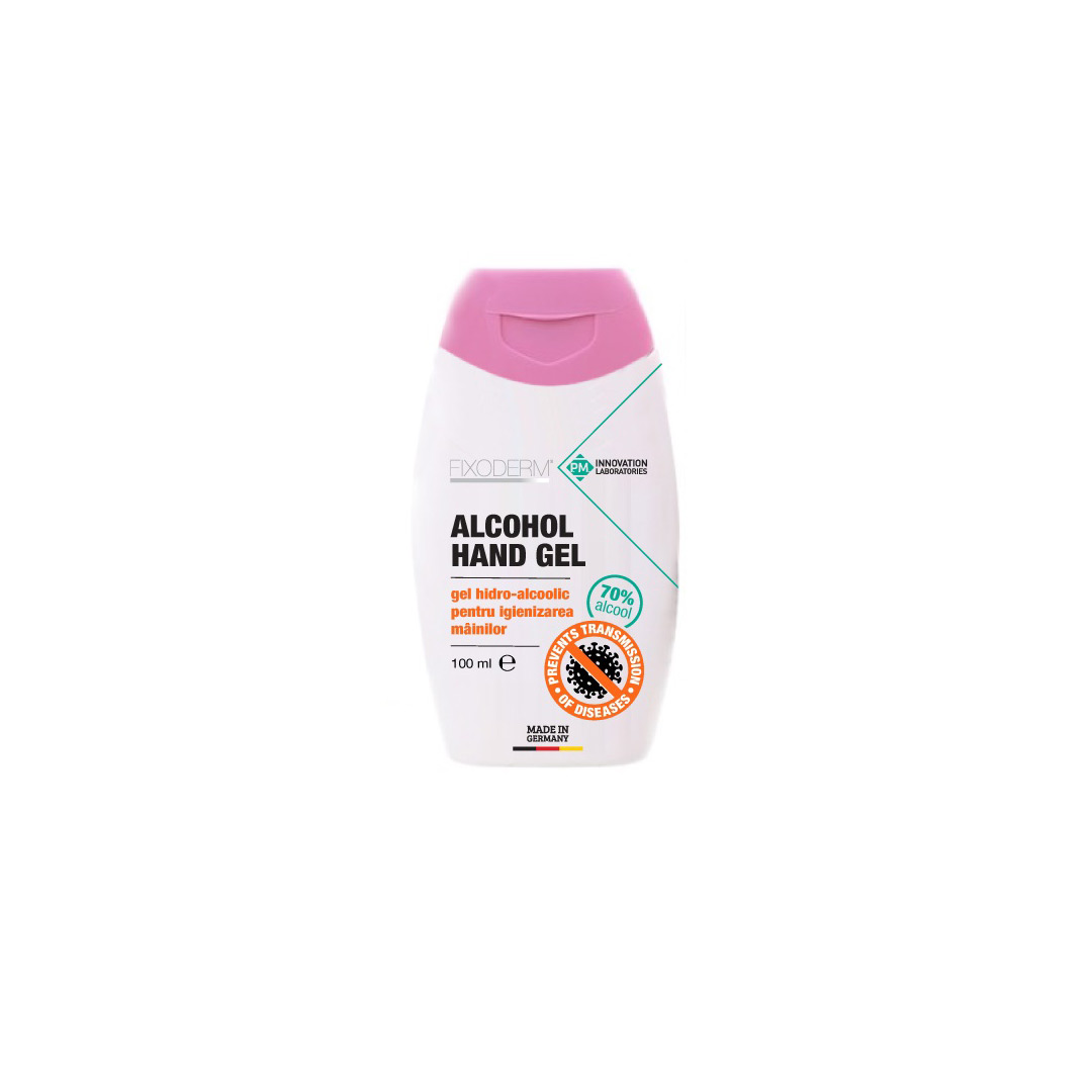 Gel hidro-alcoolic pentru igienizarea mainilor FixoDerm, 100 ml, P.M. Innovation Laboratories