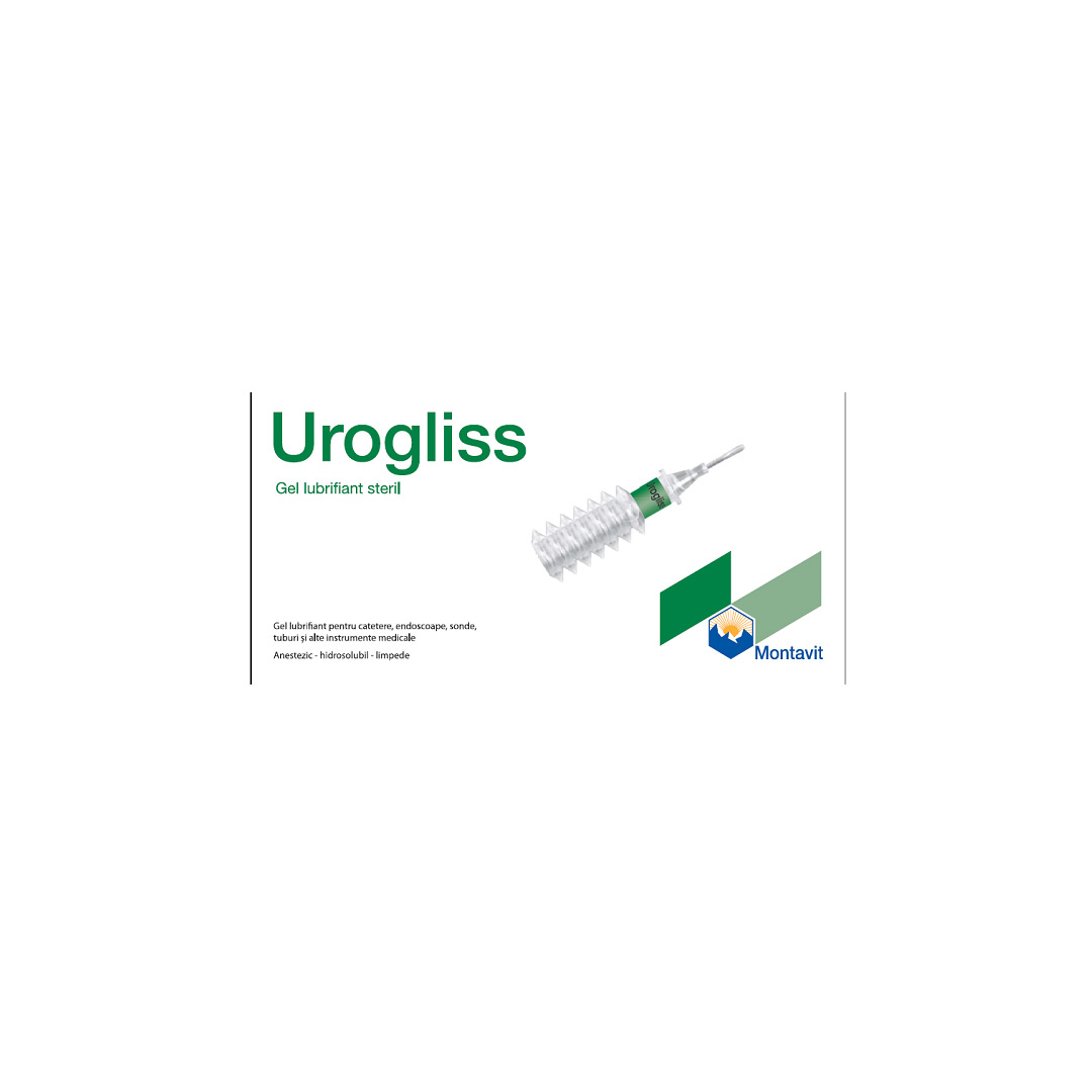 Gel lubrifiant steril anestezic Urogliss, 25 seringi, Montavit