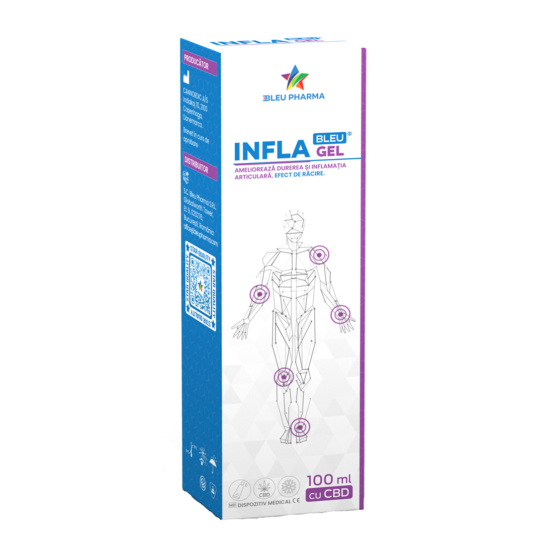 Gel pentru reducerea durerii si inflamatiei articulare Infla Bleu, 100 ml, Bleu Pharma