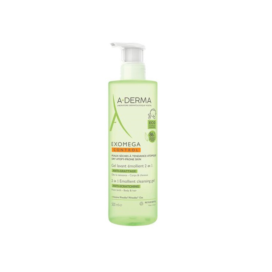 Gel de dus emoliant 2 in 1 Exomega Control, 500 ml, A-Derma