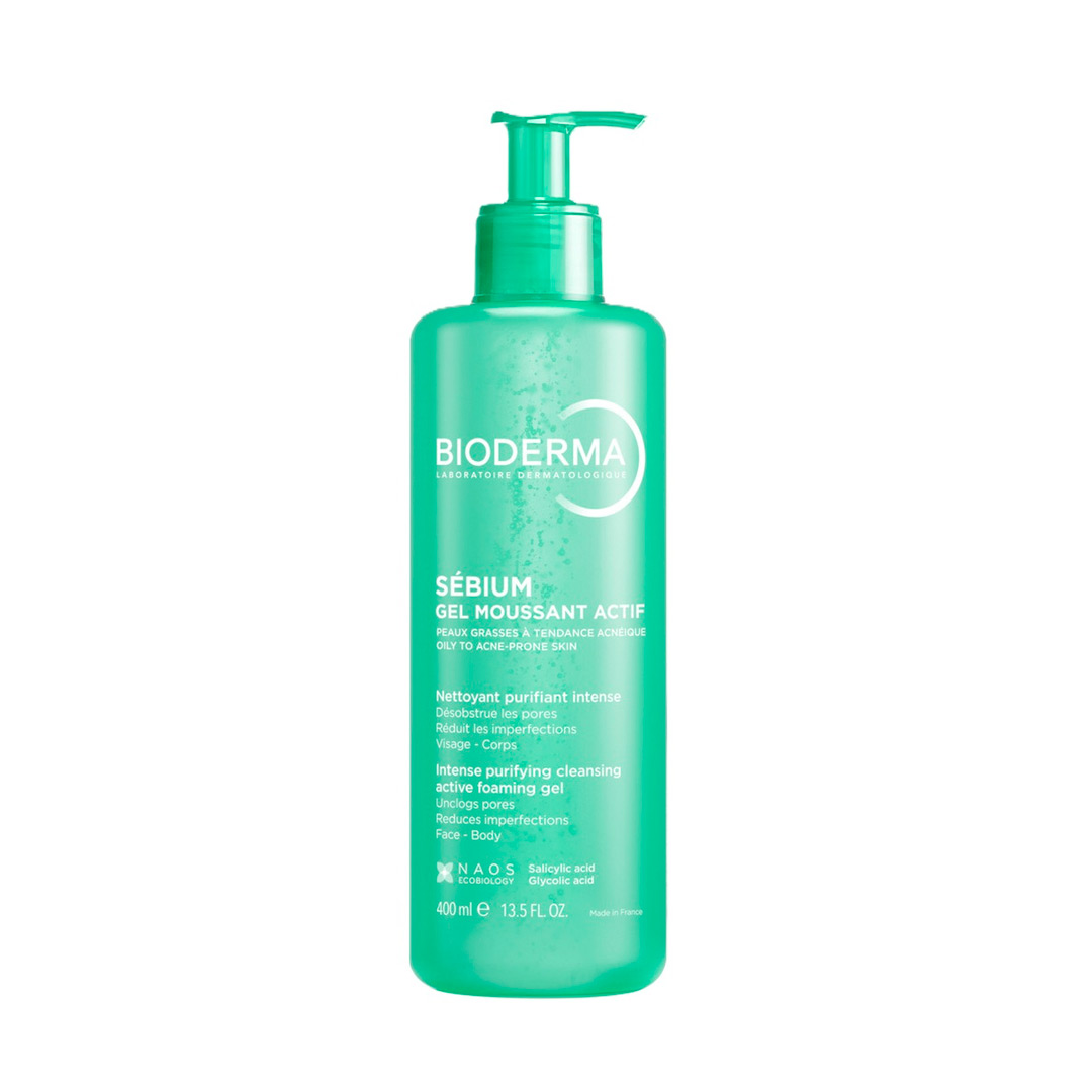 Gel spumant activ pentru piele mixta, grasa si predispusa la acnee Sebium, 400 ml, Bioderma