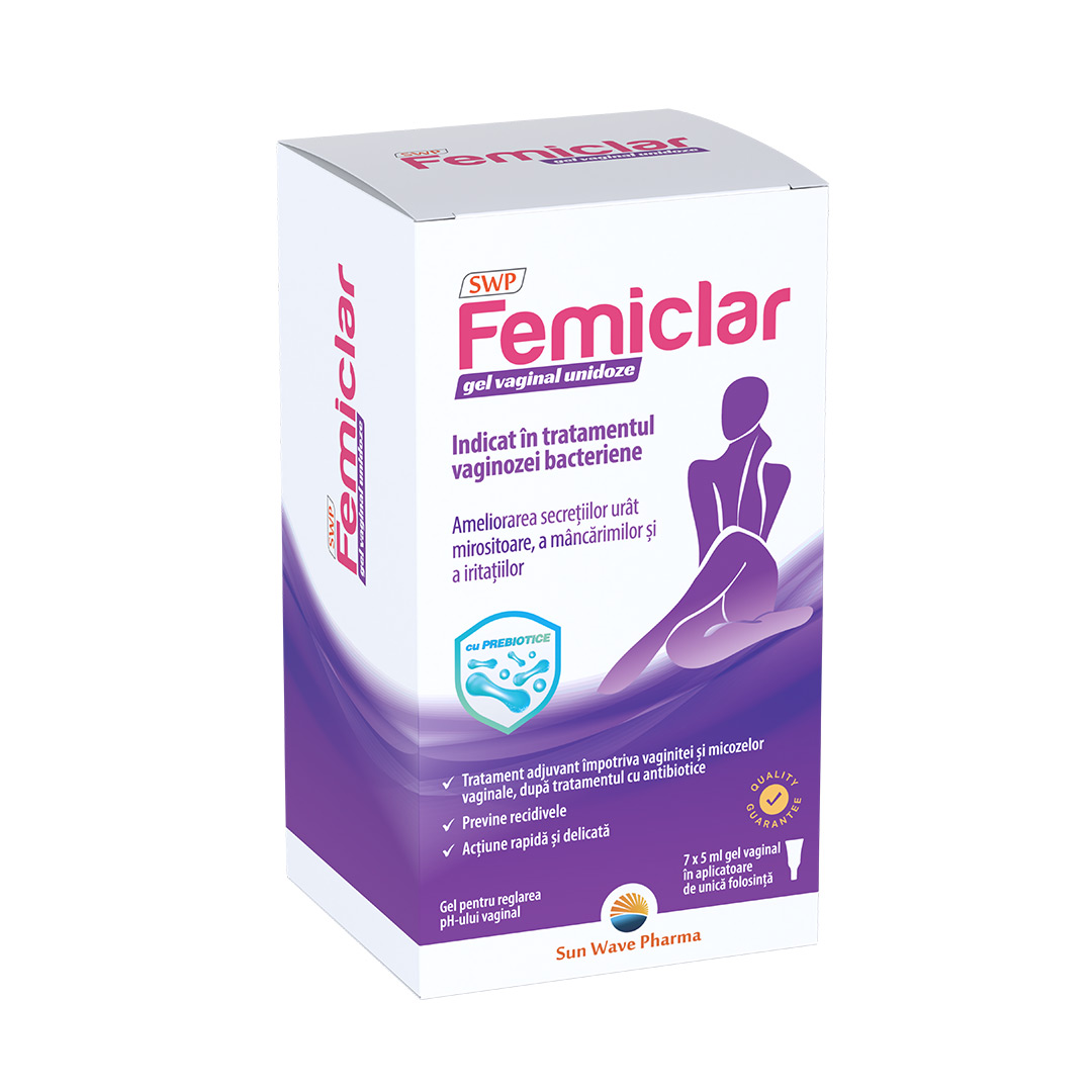 Gel vaginal Femiclar, 7 unidoze x 5 ml, Sun Wave Pharma