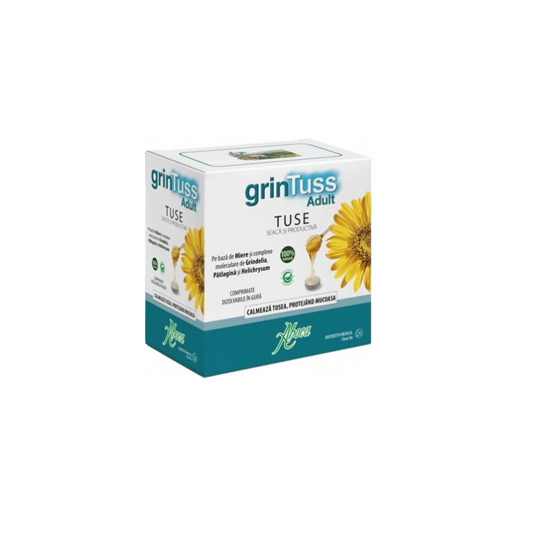 GrinTuss Adult pentru tuse seaca si productiva, 20 comprimate, Aboca