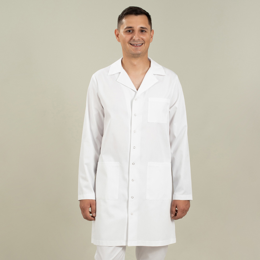 Halat chirurgical cu capse, Edy, rever, ML Color 3/4, cod 601, Spandex