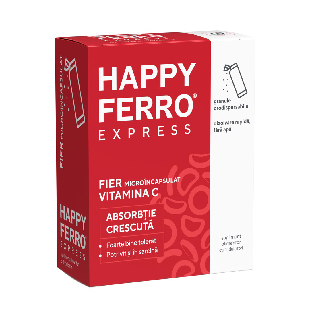 Happyferro Express, 20 de plicuri cu granule orodispersabile, Fiterman