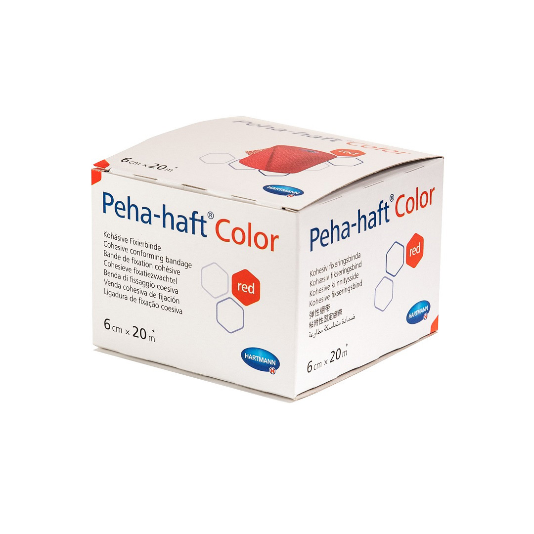Bandaj elastic autoadeziv Peha-haft Color, rosu, 6 cm x 20 m, Hartmann