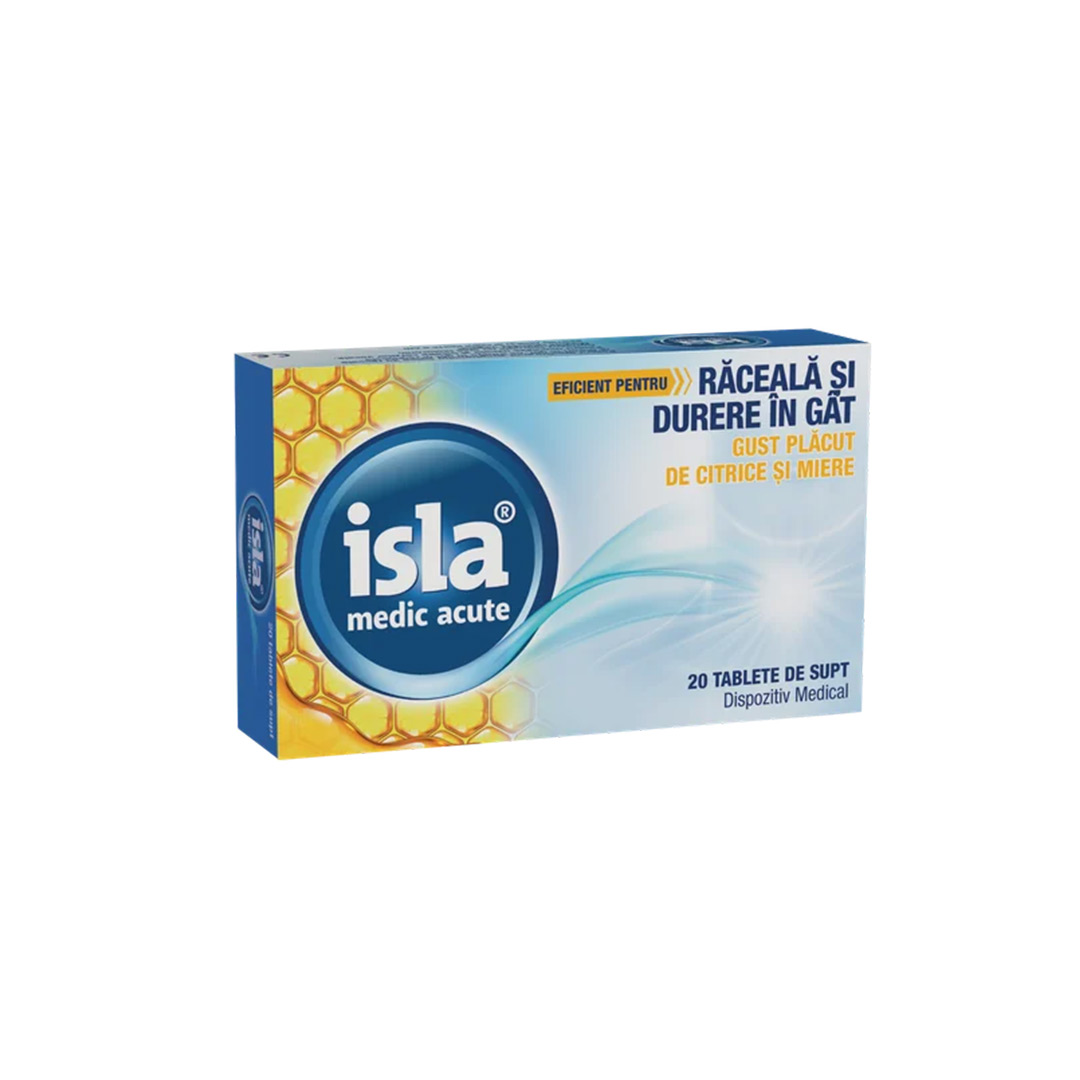 Isla Medic Acute cu gust de citrice si miere, 20 tablete de supt, Engelhard Arzneimittel