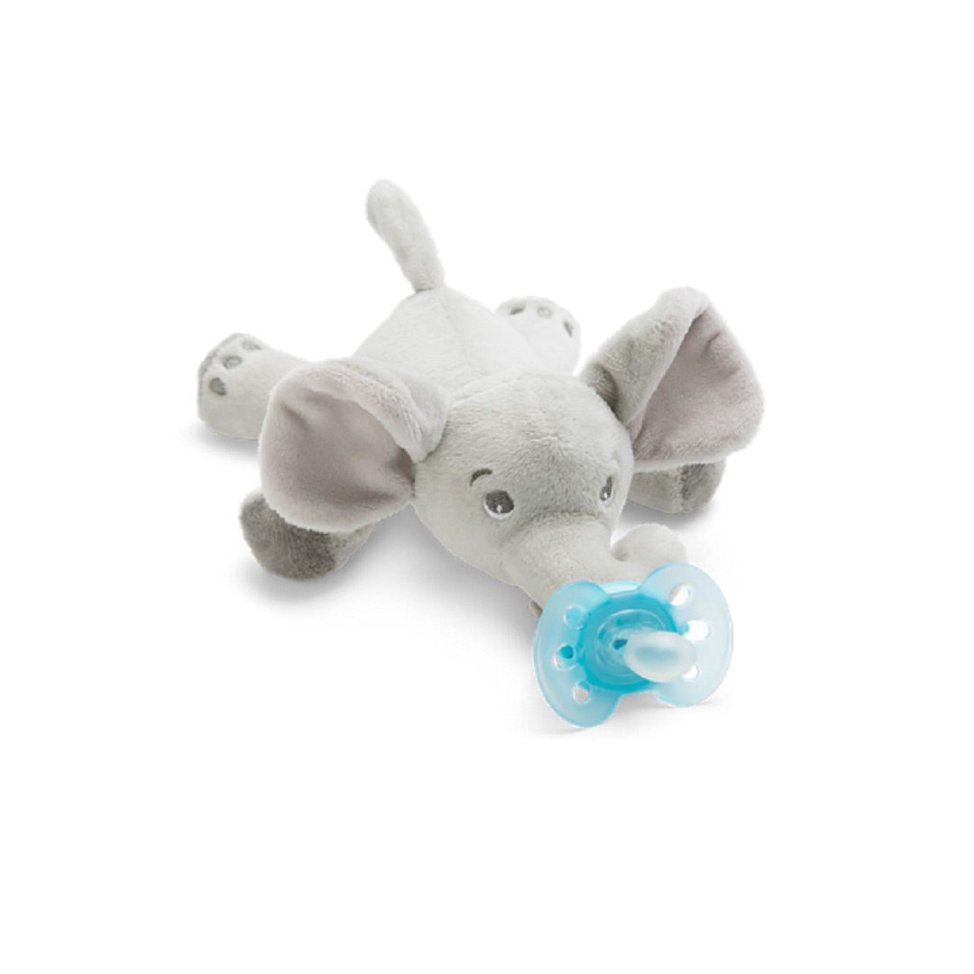 Jucarie de plus Elefant cu Suzeta Ultra Soft, SCF348/13, 0-6 luni, Philips Avent