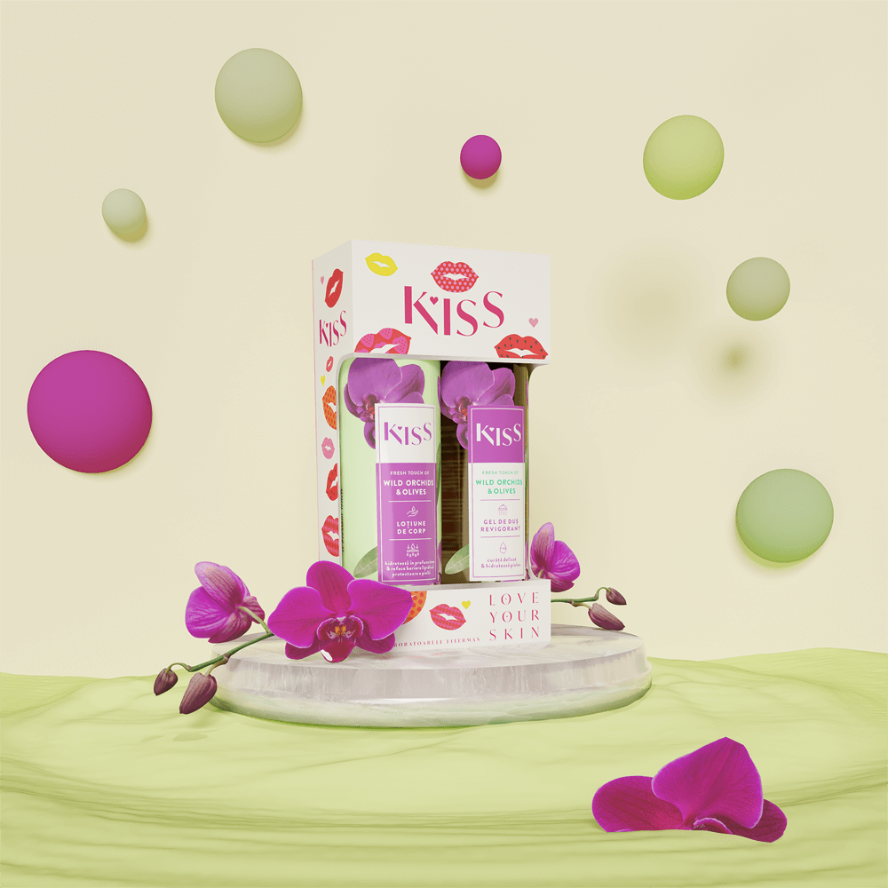 KISS Pachet special: Wild Orchids & Olives Gel + Lotiune