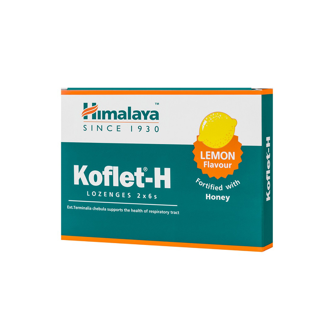 Koflet-H cu aroma de lamaie, 12 pastile, Himalaya