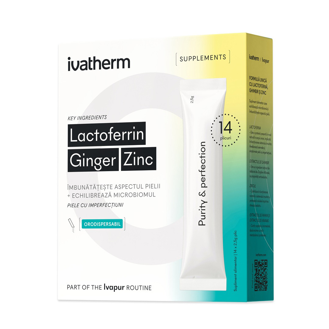 Lactoferrin Ginger Zinc, 14 plicuri orodispersabile, Ivatherm