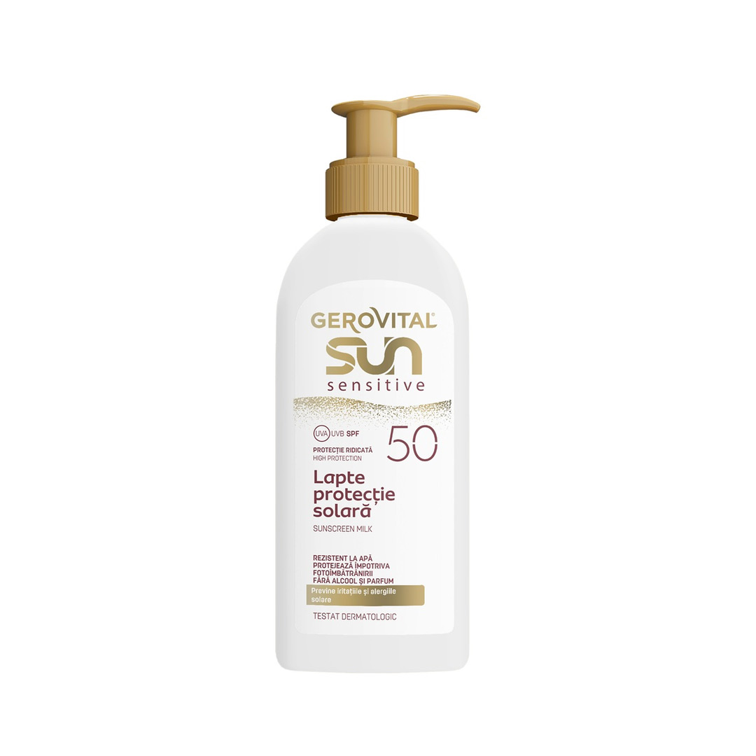 Lapte de corp cu protectie solara SPF 50 Sun Sensitive, 200 ml, Gerovital