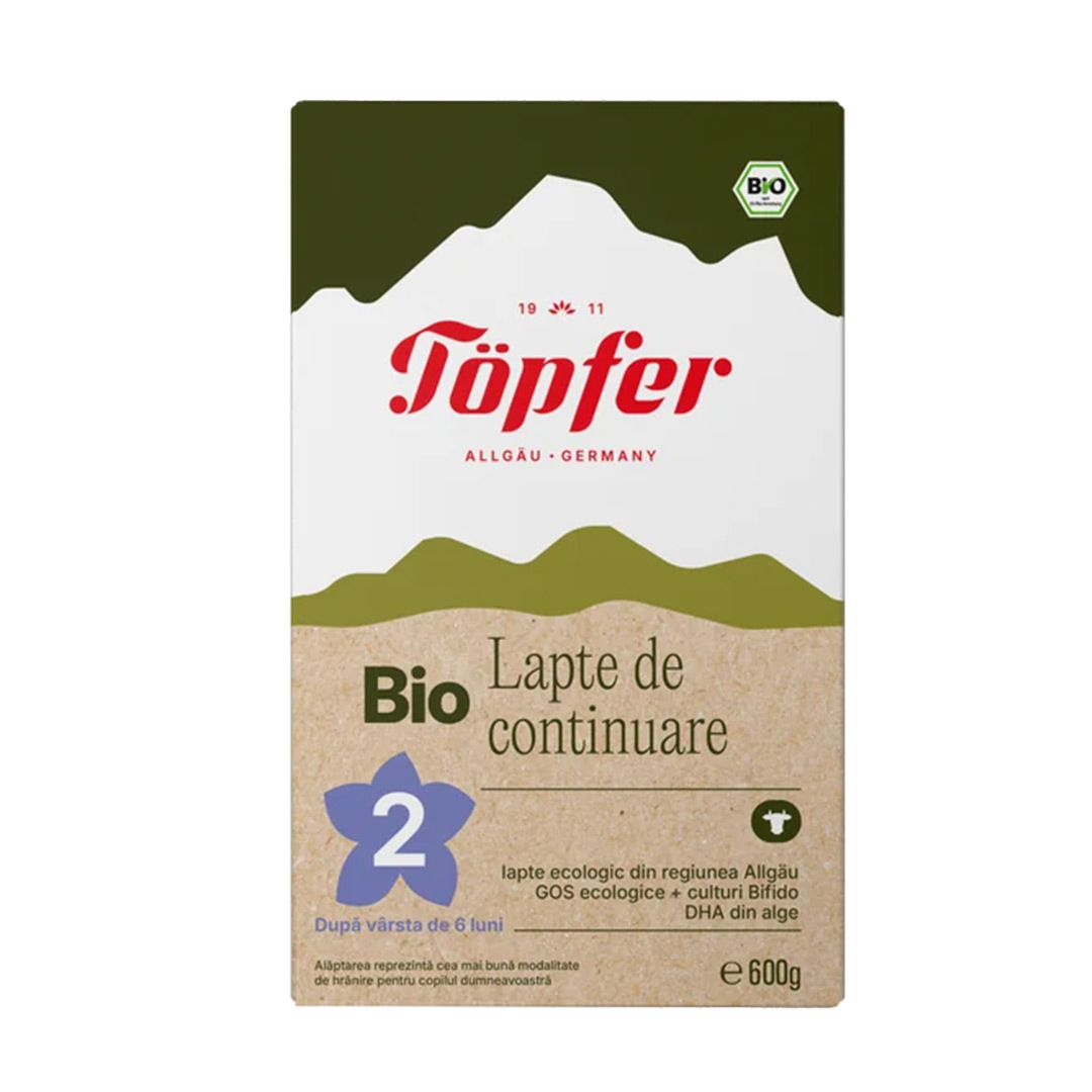 Lapte praf Bio 2, de la 6 luni, 600 g, Topfer