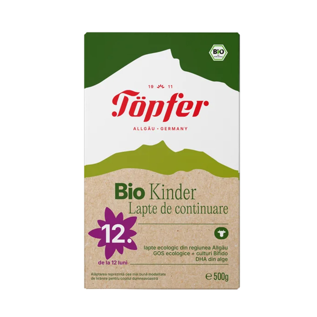 Lapte praf Bio Kinder Organic, de la 12 luni, 500 g, Topfer