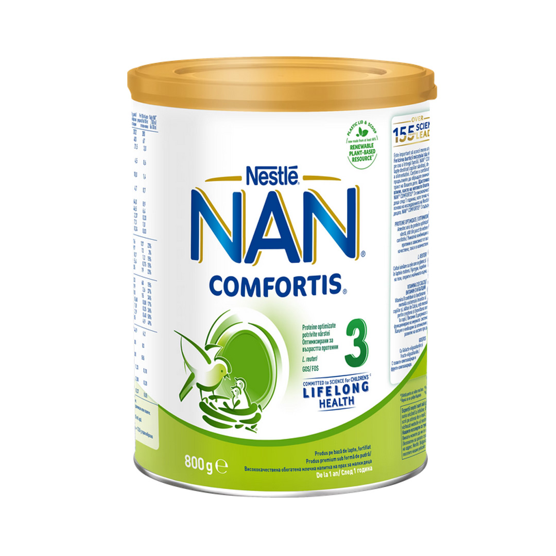 Lapte praf NAN 3 Comfortis de la 12 luni, 800 g, Nestle