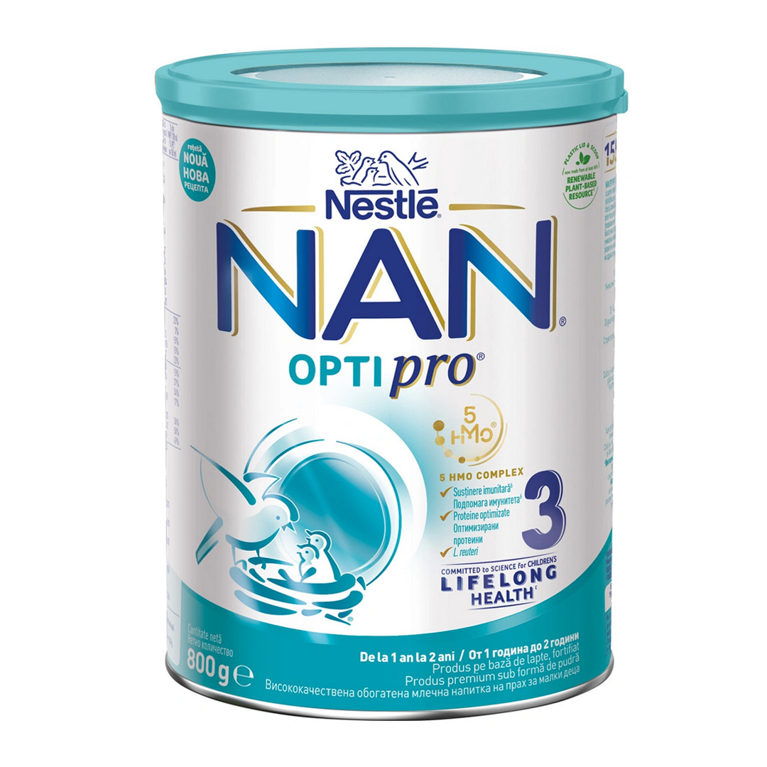 Lapte praf NAN 3 Optipro, 1-2 ani, 800 g, Nestle