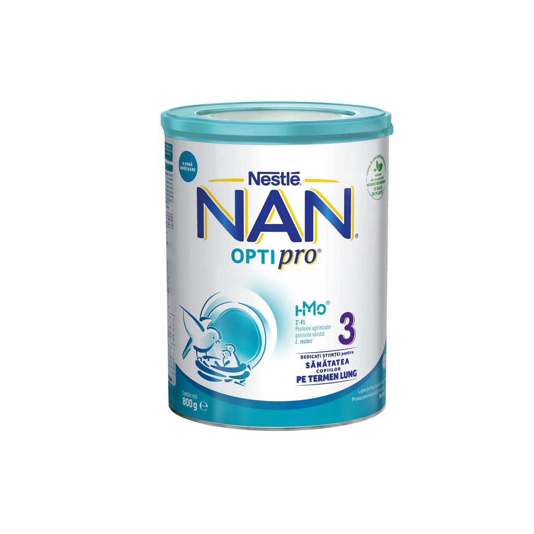 Lapte praf NAN 3 Optipro, 1-2 ani, 800 g, Nestle