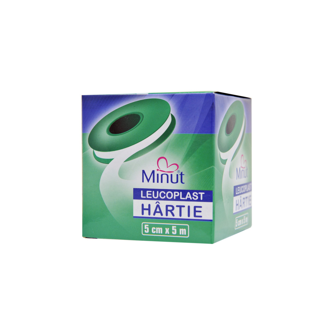 Leucoplast hartie 5 cm x 5 m, Minut