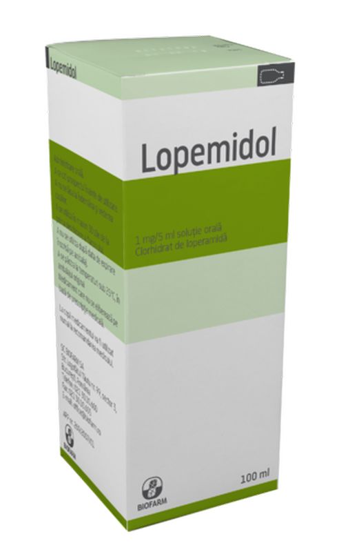 LOPEMIDOL 1 mg/5 ml x 1 CUTIE X 1 FLAC. DIN STICLA BRUNA X 100 ML SOL. OR