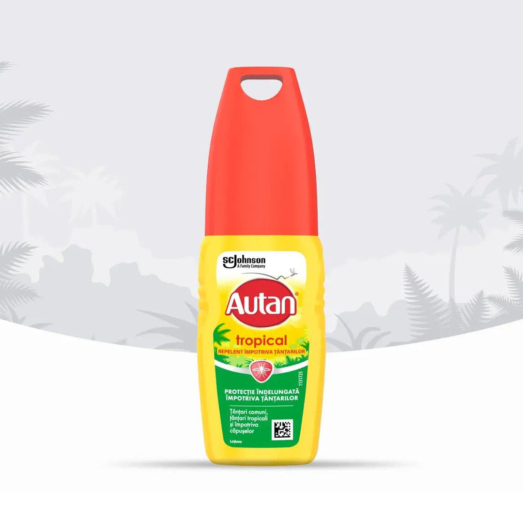 Lotiune anti-intepaturi insecte Autan Tropical cu pulverizator, 100 ml