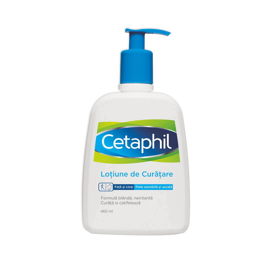 Lotiune de curatare pentru piele sensibila si uscata Cetaphil, 460 ml, Galderma