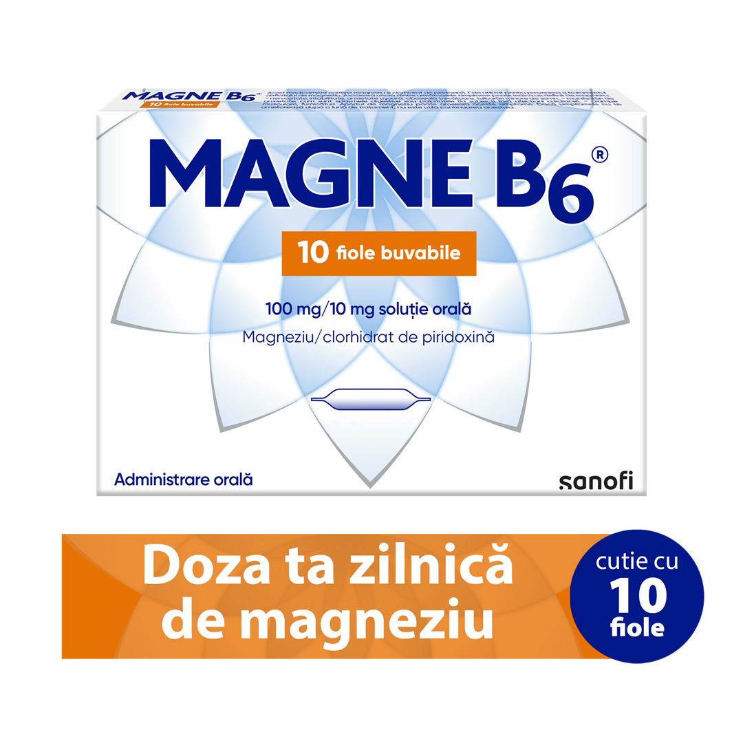 Magne B6, 100 mg/10 mg, 10 fiole, Sanofi