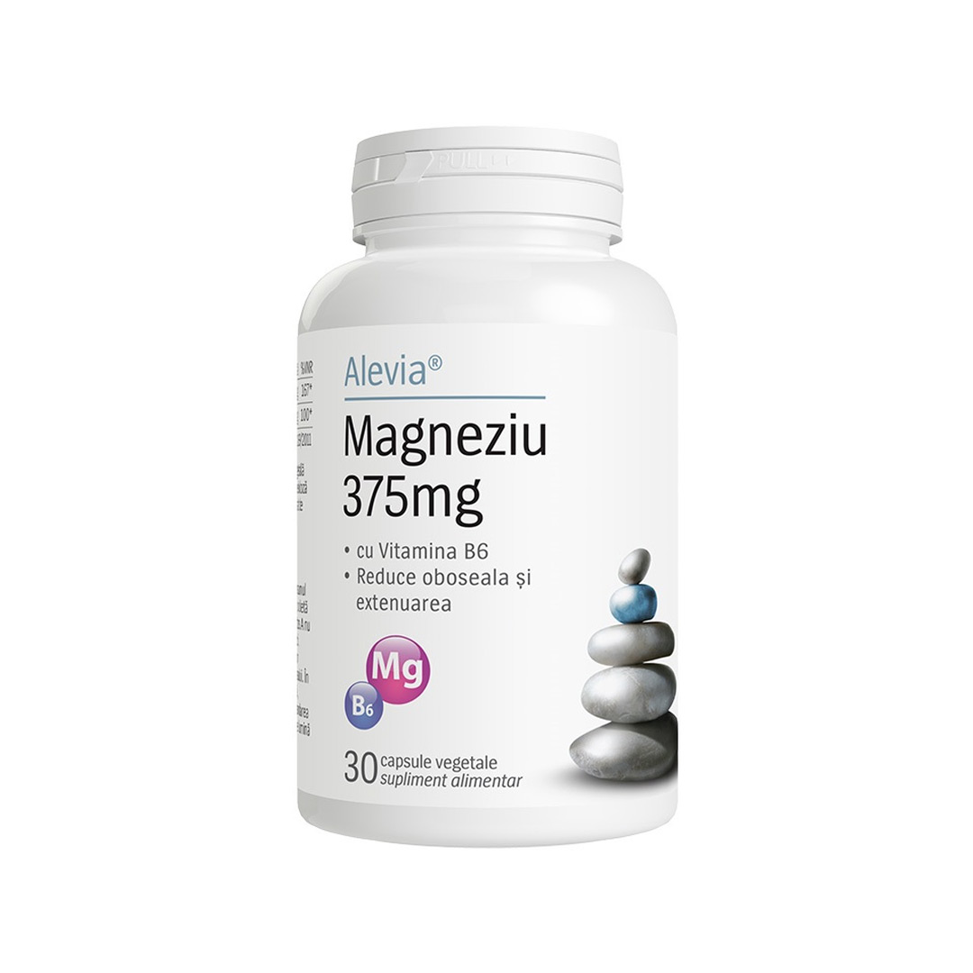 Magneziu 375mg B6, 30 capsule vegetale, Alevia