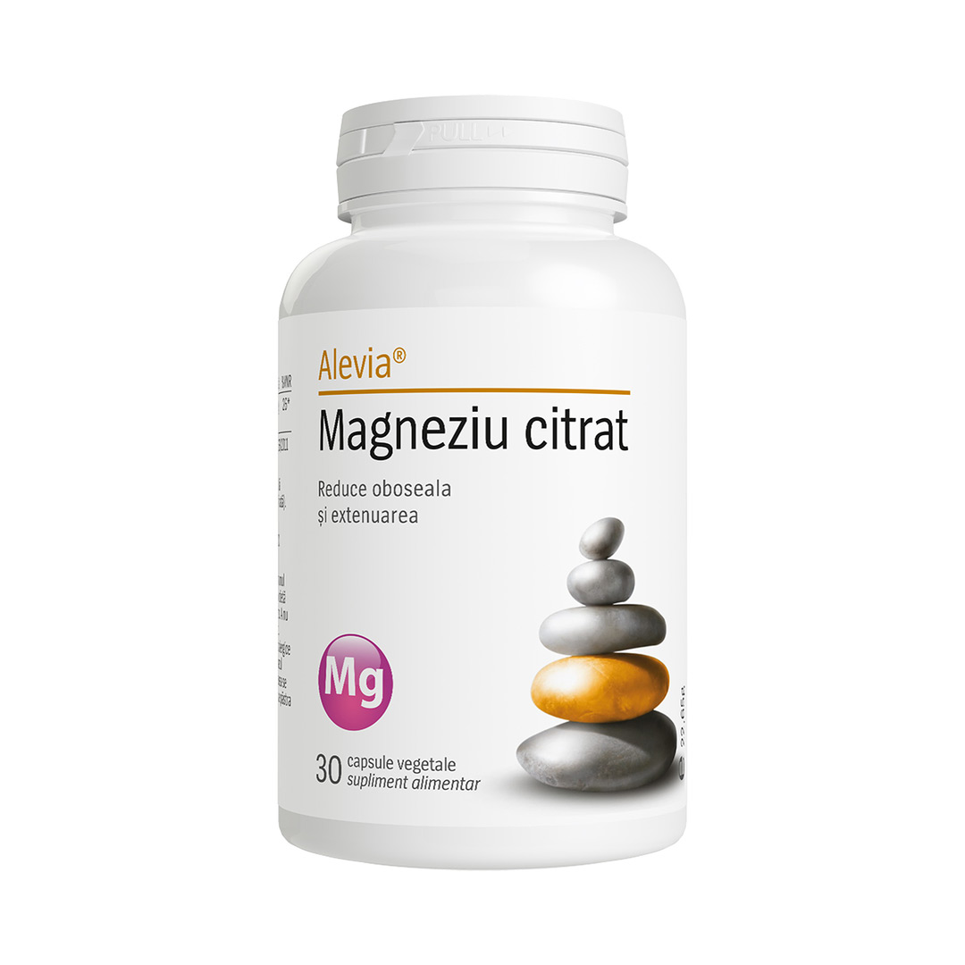 Magneziu citrat, 30 capsule vegetale, Alevia