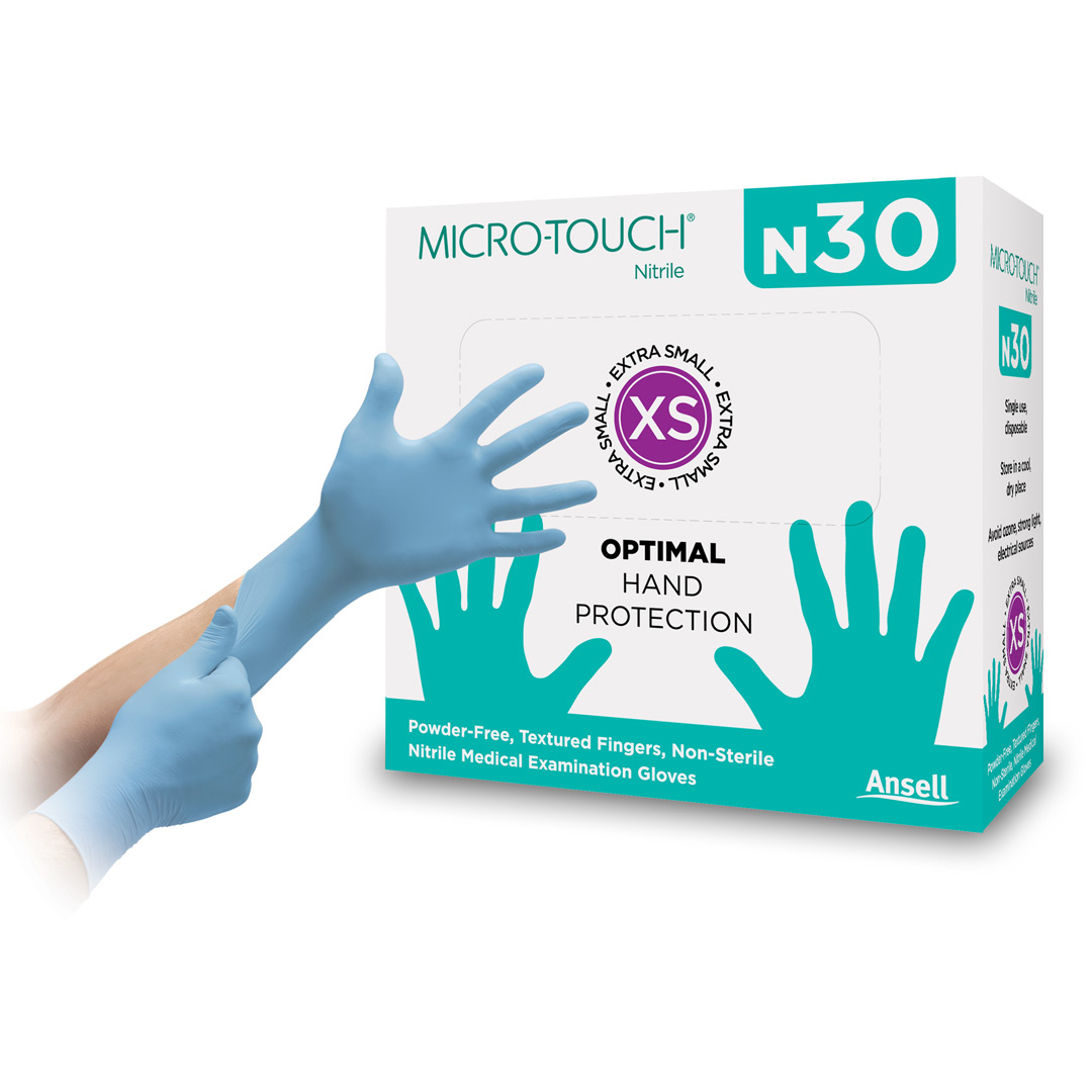 Manusa multifunctionala nepudrata din nitril, MICRO-TOUCH® Nitrile N30, 30 de bucati, Ansell