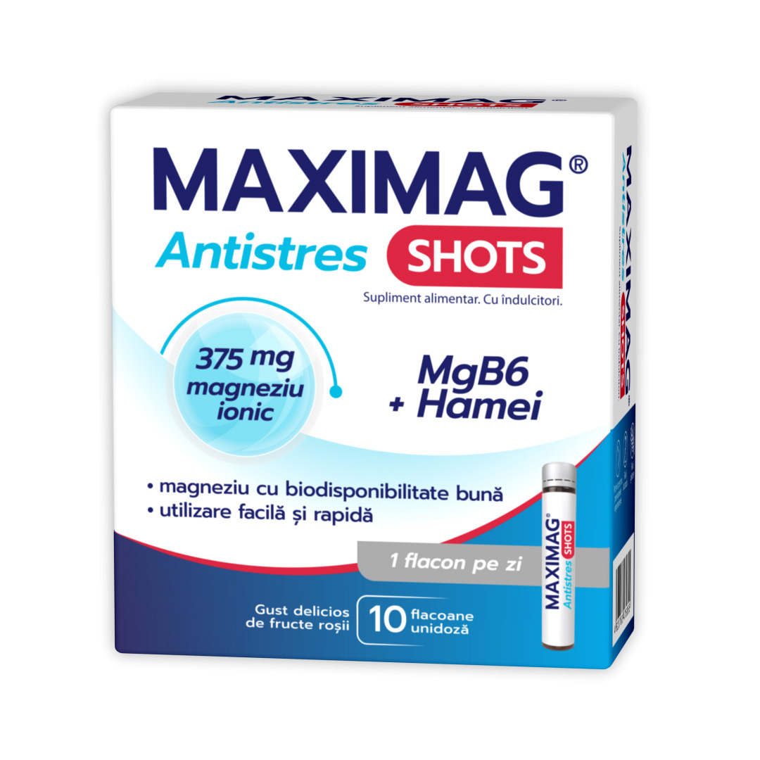 Maximag® ANTISTRES Shots, 10 fiole, Zdrovit