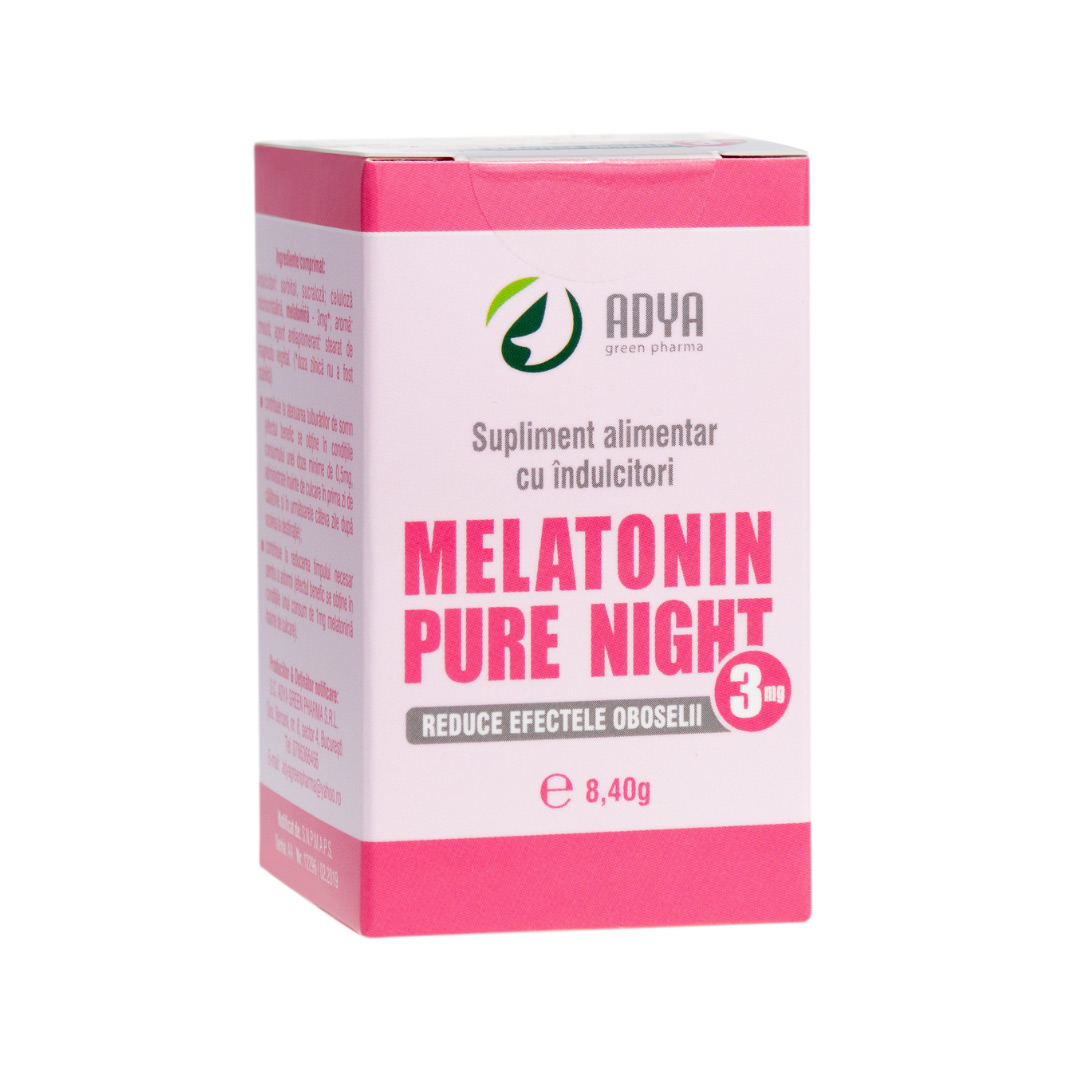Melatonin Pure Night 3 mg, 60 comprimate, Adya Green Pharma