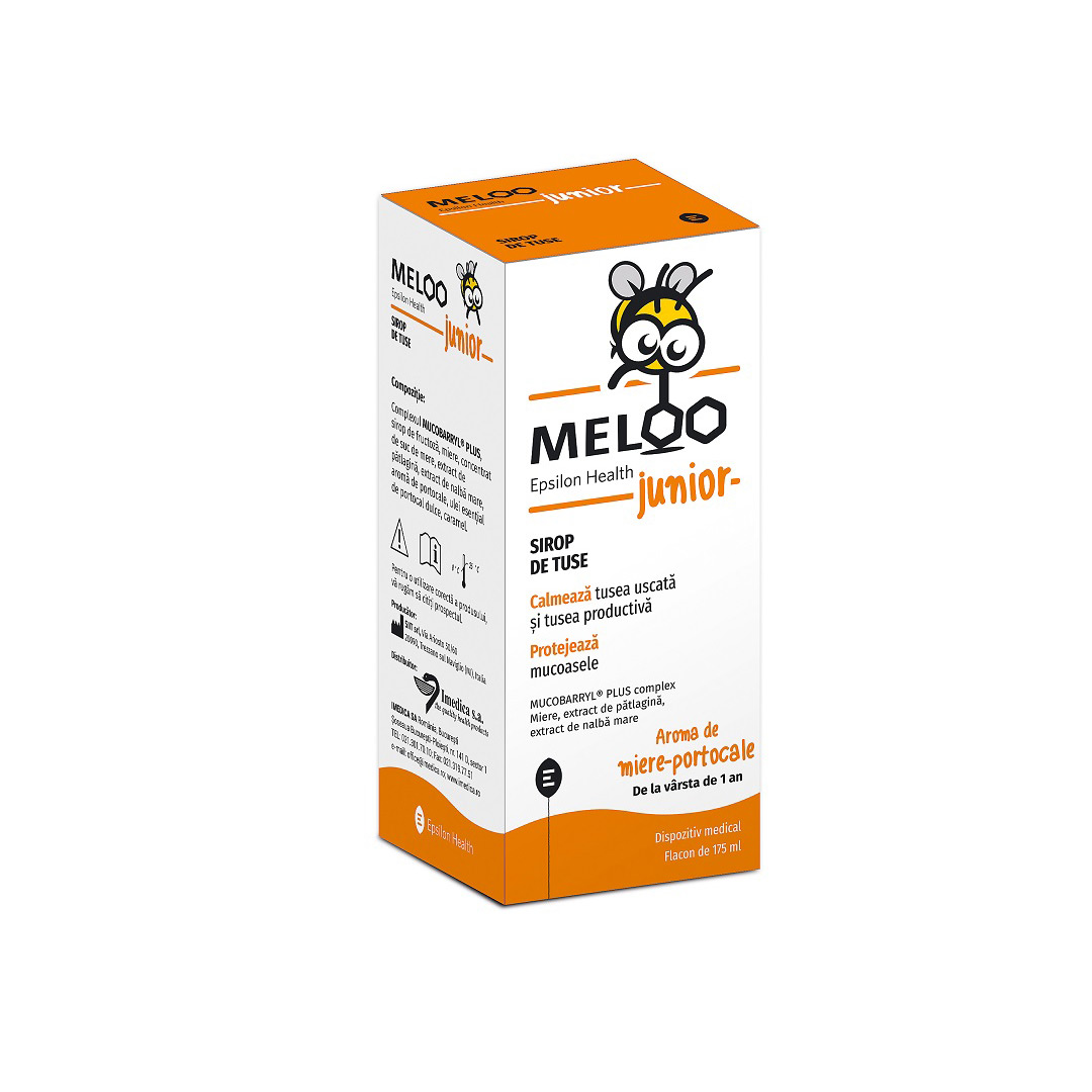 Meloo Junior sirop Miere si Portocale, 175 ml, Epsilon Health