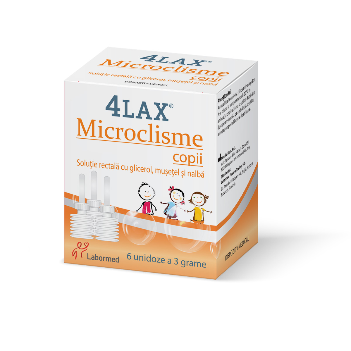 Microclisme copii 4Lax, 6 unidoze x 3 g, Solacium Pharma