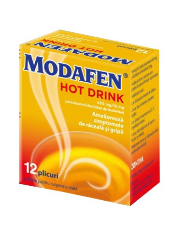 MODAFEN HOT DRINK 650 mg/10mg X 12 PULB. PT.SUSP. ORALA SANOFI ROMÂNIA S.R.