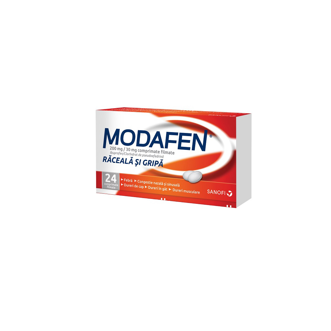 Modafen, 200 mg/30 mg, 24 comprimate filmate, Zentiva
