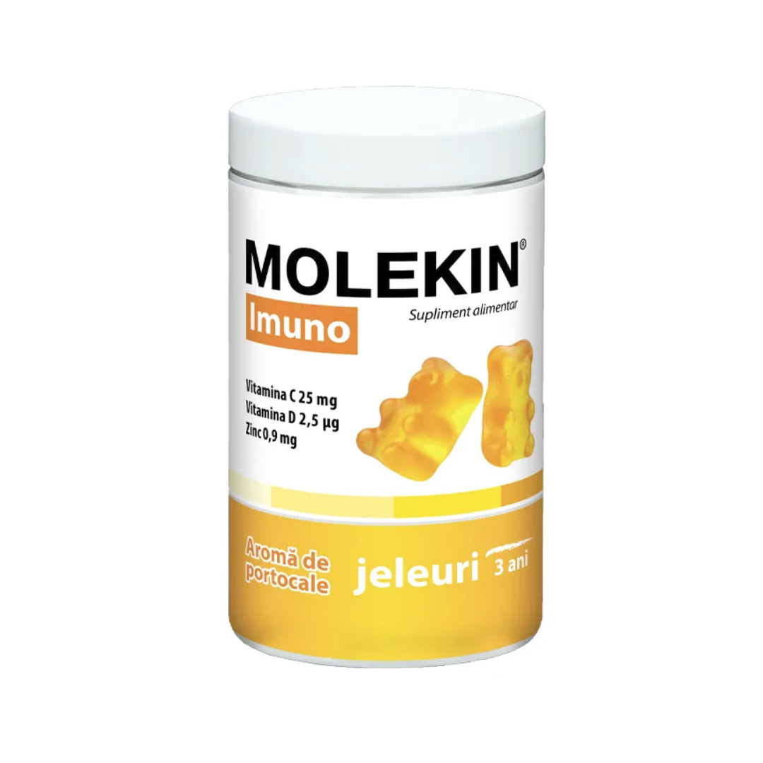 Molekin Imuno Kids cu aroma de portocale 3 ani+, 60 jeleuri, Zdrovit