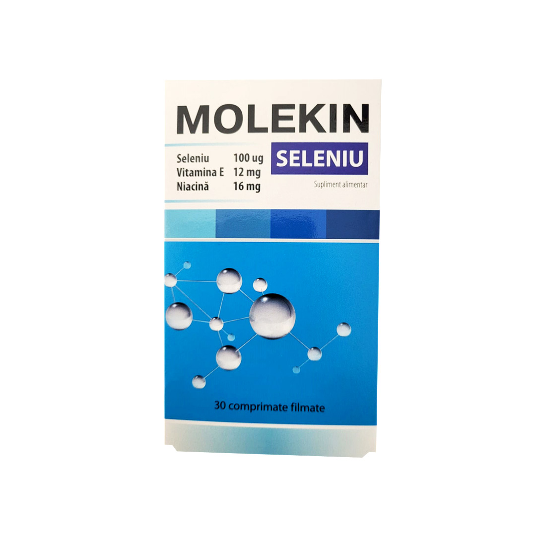 Molekin Seleniu 100 mcg + E12 mg + Niacina 16 mg, 30 comprimate, Zdrovit