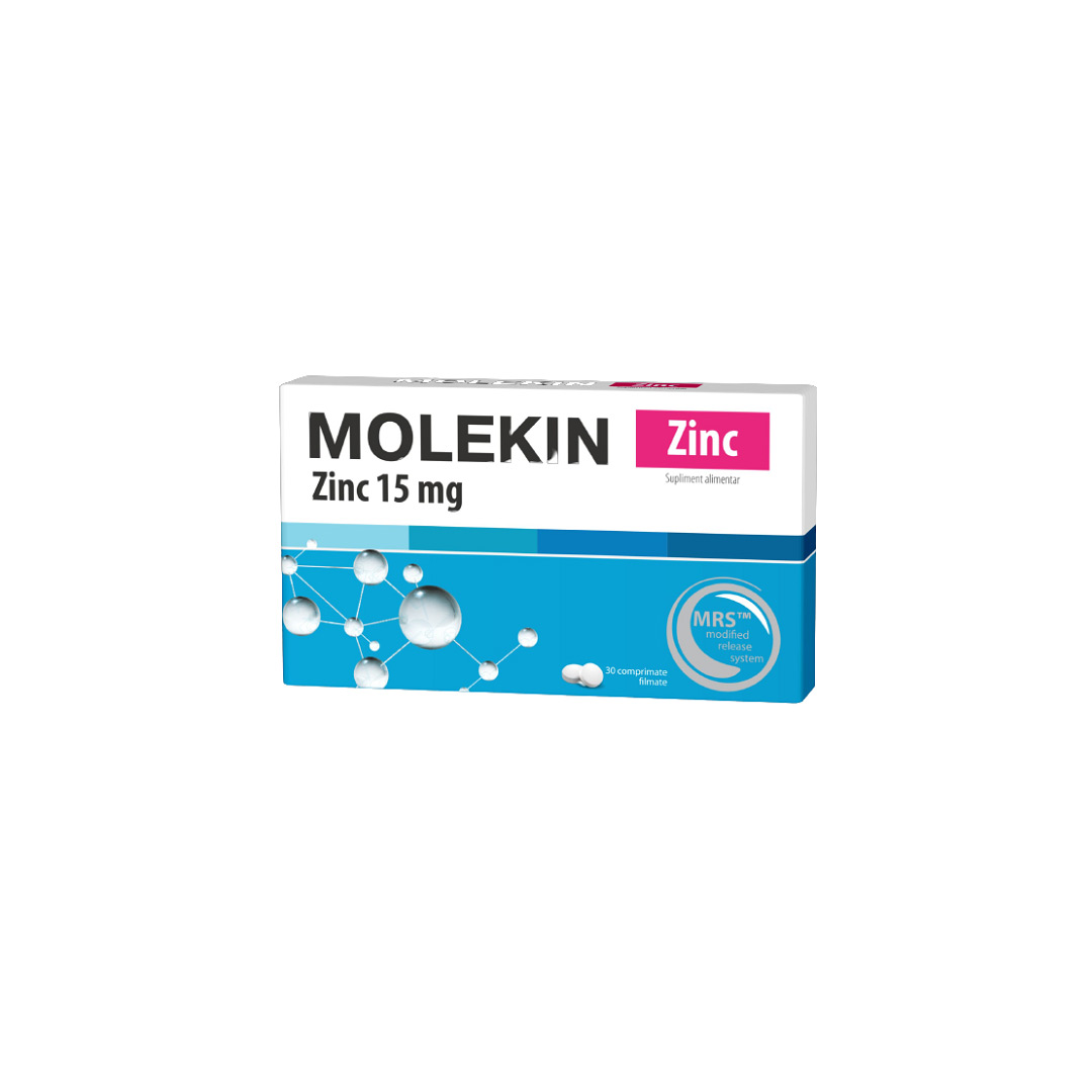 Molekin Zn 15 mg, 30 coprimate, Natur Produkt