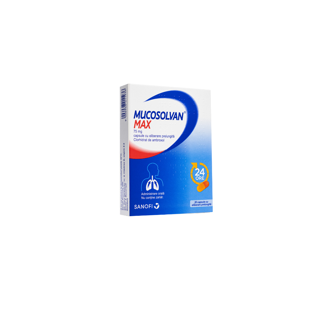 Mucosolvan Max, 75 mg, 20 capsule cu eliberare prelungita, Sanofi 