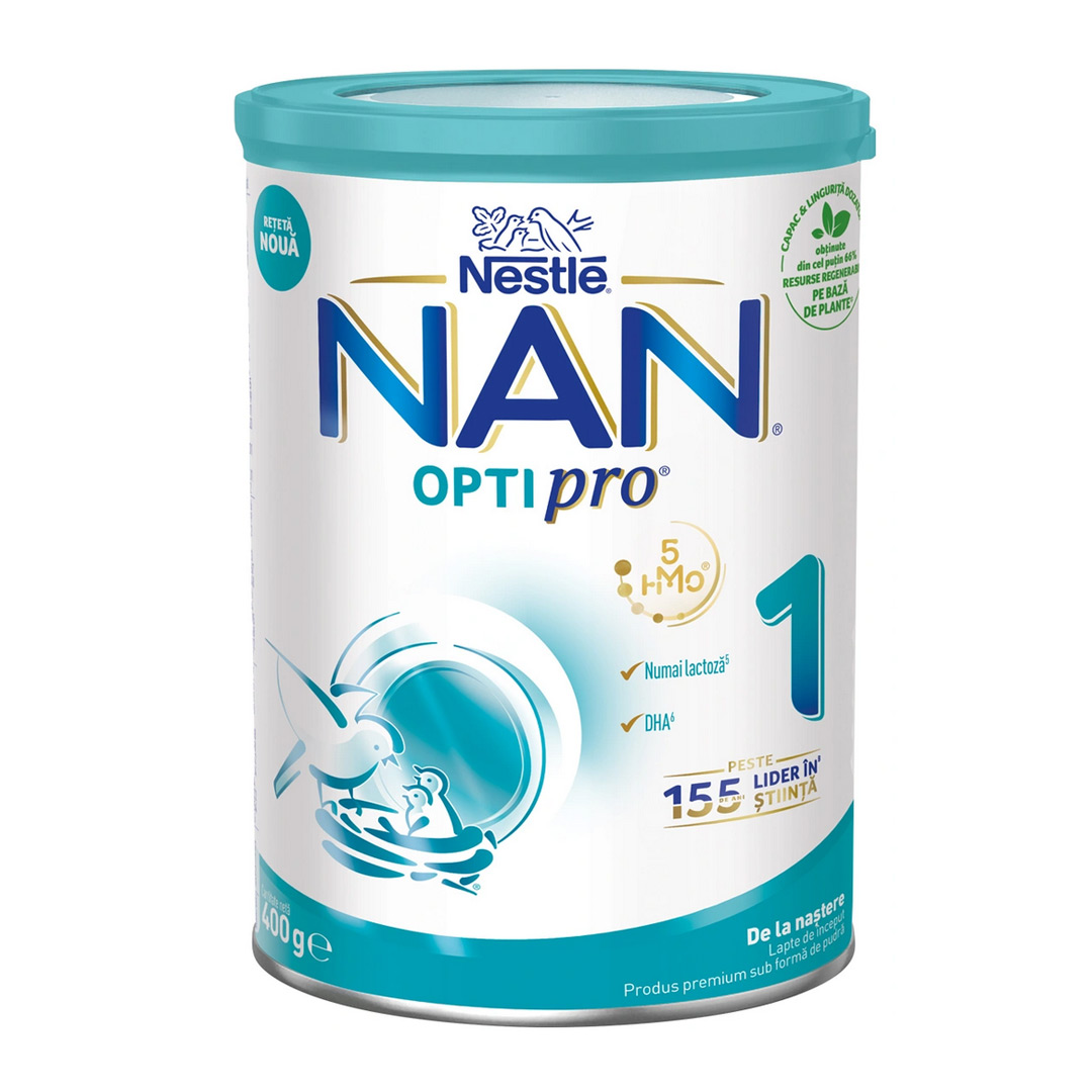 Nan 1 Optipro HM-O Formula de lapte Premium, +0 luni, 400 g, Nestle