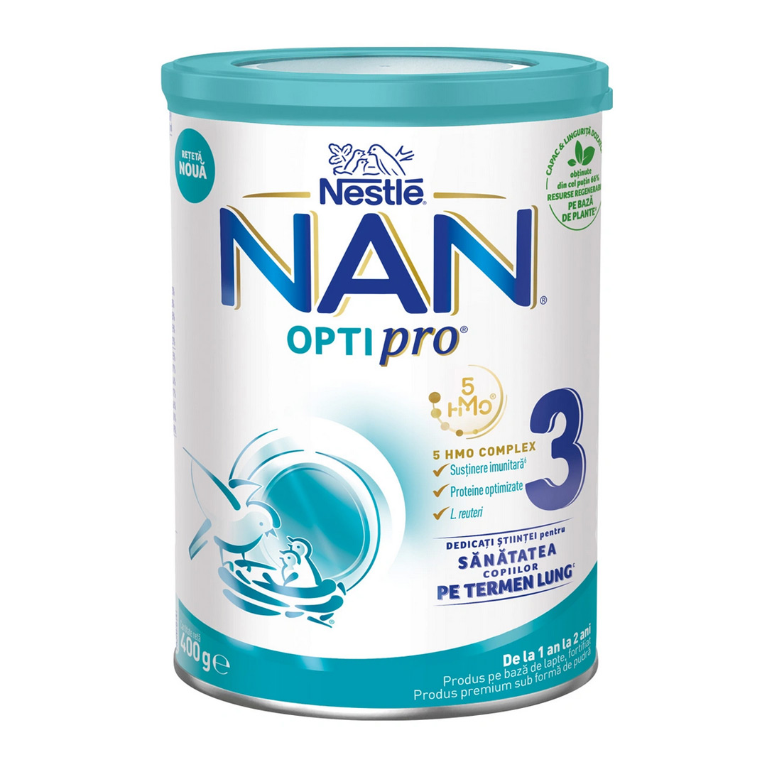 Nan 3 Optipro formula de lapte Premium, +12 luni, 400 g, Nestle