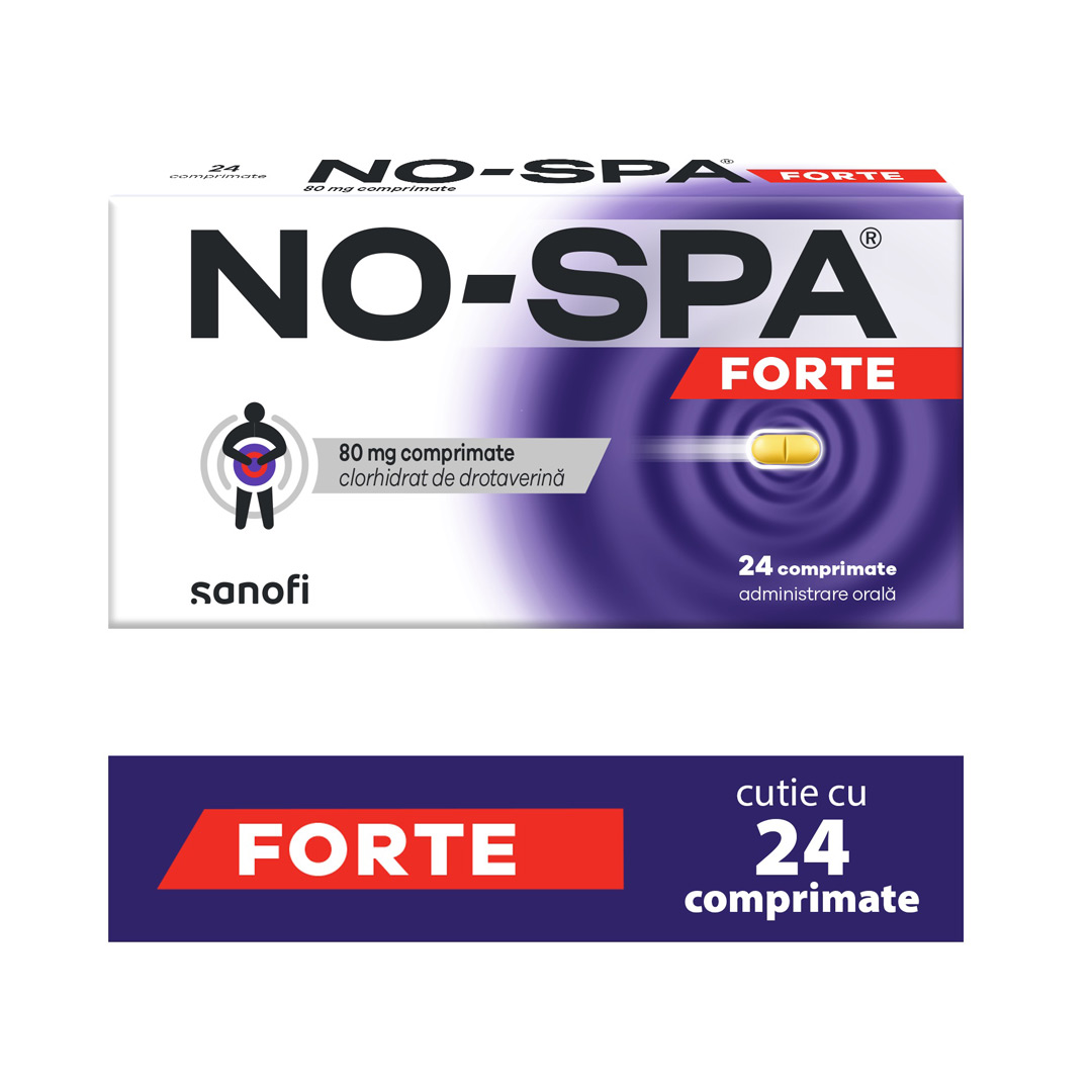 No-Spa Forte, 80 mg, 24 comprimate, Sanofi
